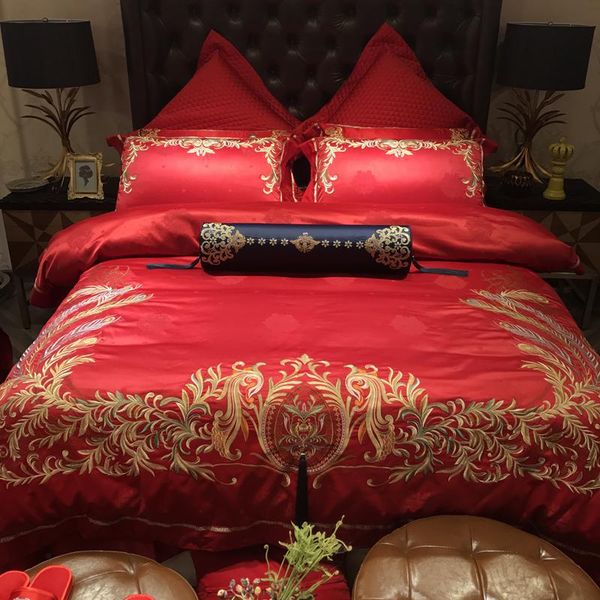 bedding sets 4pcs 100% cotton gules embroidery wedding luxury royal set king size bedspread cover duvet bedroom
bedding sets 4pcs 100% cotton gules embroidery wedding luxury royal set king size bedspread cover duvet bedroom