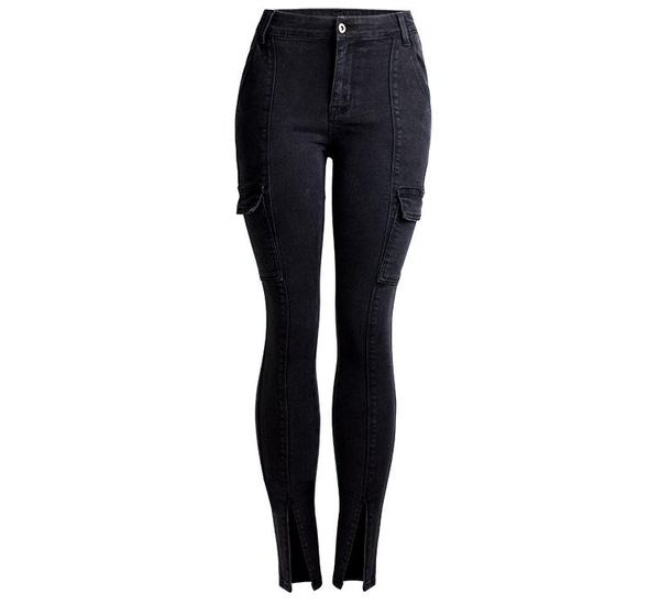 women's classic pants 2021 black high waist with front leg slits elastic pencil trousers lady pocket large size mom jeans, Blue
women's classic pants 2021 black high waist with front leg slits elastic pencil trousers lady pocket large size mom jeans, Blue