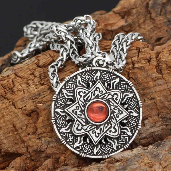 slavic series pendant necklace long amulet tide jewelry sweater chain, Silver