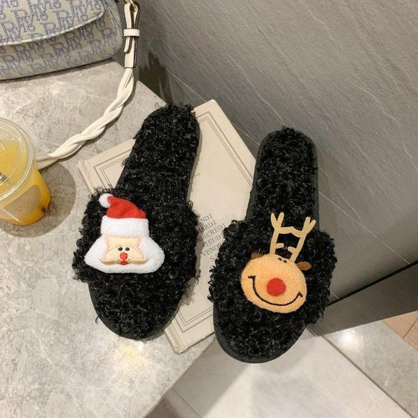 slippers 2021 home cute santa cotton ladies autumn/winter comfortable furry women fashion shoes, Black
slippers 2021 home cute santa cotton ladies autumn/winter comfortable furry women fashion shoes, Black