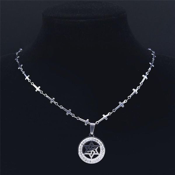 pendant necklaces stainless steel crystal judaism hexagram silver color cross chain necklace jewelry collar acero inoxidable xhlyb218s05
pendant necklaces stainless steel crystal judaism hexagram silver color cross chain necklace jewelry collar acero inoxidable xhlyb218s05