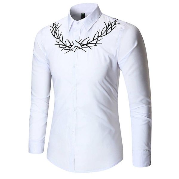 men's dress shirts men luxury embroidery shirt suit fashion youth formal wedding long sleeve clothings 1100, White;black
men's dress shirts men luxury embroidery shirt suit fashion youth formal wedding long sleeve clothings 1100, White;black