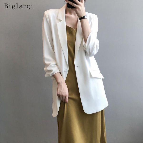 women's suits & blazers 2021 spring autumn women solid blazer loose korean fashion temperament casual suit one button jacket coat, White;black
women's suits & blazers 2021 spring autumn women solid blazer loose korean fashion temperament casual suit one button jacket coat, White;black
