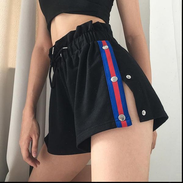 fashion side button split shorts womens summer black patchwork high waist shorts streetwear feminino shorts bottom, White;black
fashion side button split shorts womens summer black patchwork high waist shorts streetwear feminino shorts bottom, White;black