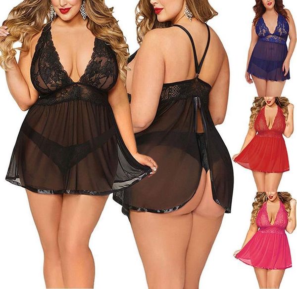 2020 women night dress large size lace lingerie sleepwear femme v-neck nightdress babydoll nightwear thong set, Black;red
2020 women night dress large size lace lingerie sleepwear femme v-neck nightdress babydoll nightwear thong set, Black;red