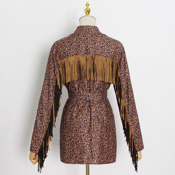 leopard print tassel coat for women lapel long sleeve patchwork high waist with sashes jacket female 2020 clothes, Black;brown
leopard print tassel coat for women lapel long sleeve patchwork high waist with sashes jacket female 2020 clothes, Black;brown