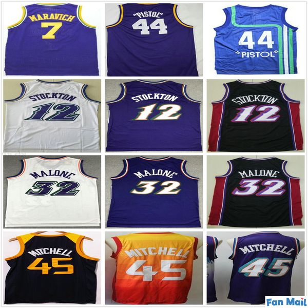 retro vintage classic basketball jerseys john 12 stockton karl 32 malone 44 pistol 44 pistol pete 7 maravich ncaa donovan 45 mitchell jersey, Black;red
retro vintage classic basketball jerseys john 12 stockton karl 32 malone 44 pistol 44 pistol pete 7 maravich ncaa donovan 45 mitchell jersey, Black;red