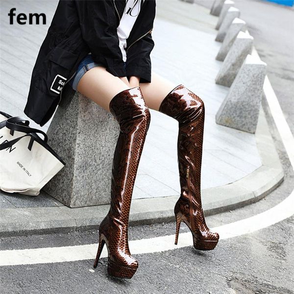 boots over the knee platform shoes tacones altos mujer snake print shining winter for ladies leather, Black
boots over the knee platform shoes tacones altos mujer snake print shining winter for ladies leather, Black