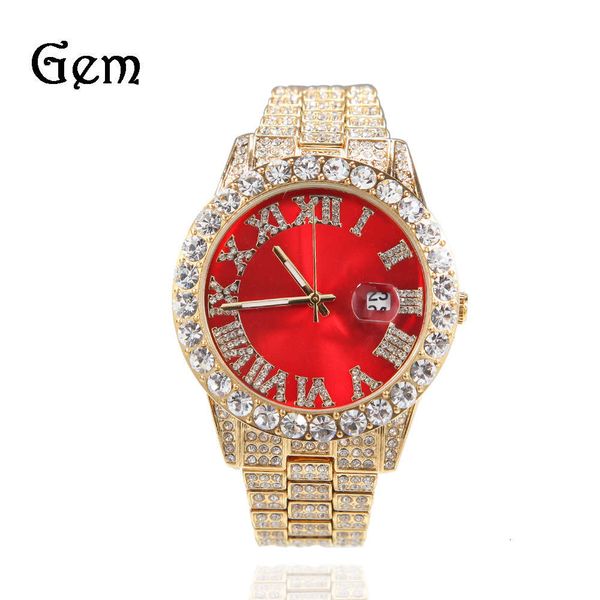hip hop roman digital diamond inlaid men's watch fashion brand green face large dial quartz watch, Silver
hip hop roman digital diamond inlaid men's watch fashion brand green face large dial quartz watch, Silver