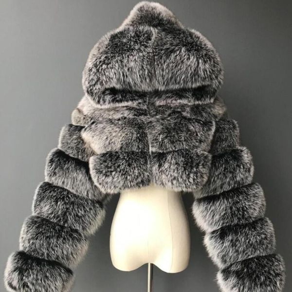 women's fur & faux 2021 furry cropped coats and jackets women fluffy coat with hooded winter jacket manteau femme, Black
women's fur & faux 2021 furry cropped coats and jackets women fluffy coat with hooded winter jacket manteau femme, Black