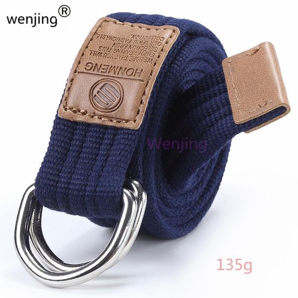 belts women young style canvas belt 2 double ring buckle cotton, Black;brown