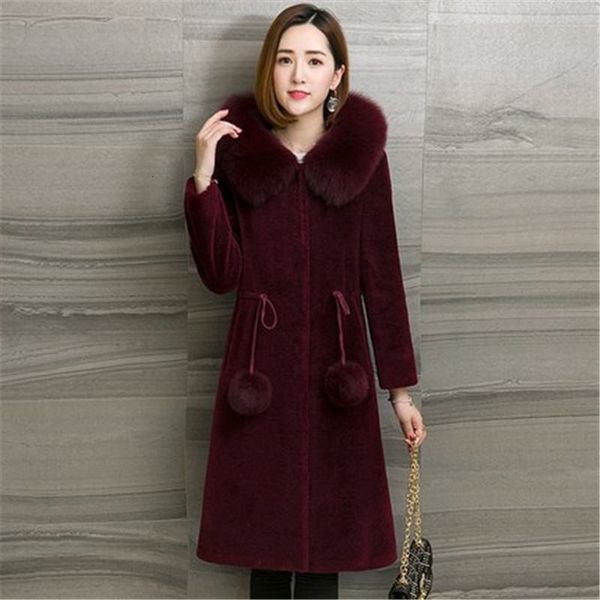 2021 new real winter women fox collar with thin hood long casual warm ladies thicken natural sheep shearing fur coat j81 c09s, Black
2021 new real winter women fox collar with thin hood long casual warm ladies thicken natural sheep shearing fur coat j81 c09s, Black