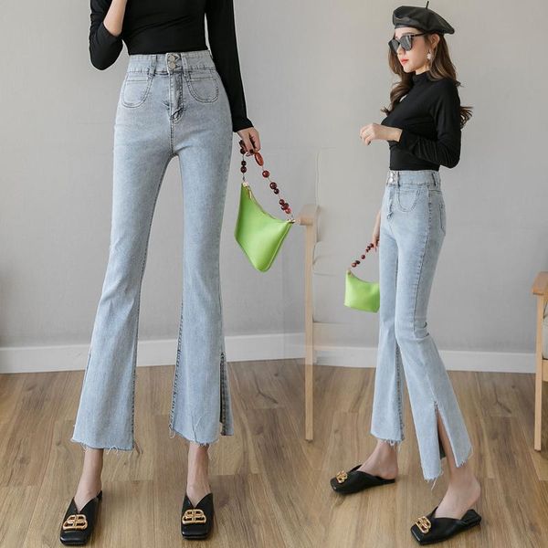 women's jeans 2021 female small micro flared trousers little girls show high spring han edition cultivate one's morality thin, Blue
women's jeans 2021 female small micro flared trousers little girls show high spring han edition cultivate one's morality thin, Blue
