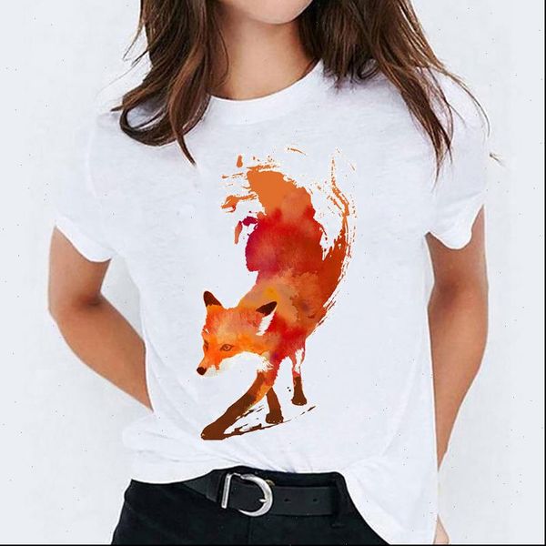 womens t shirts for women fox watercolor animal printing 90s casual print lady graphic shirt ladies female tee, White
womens t shirts for women fox watercolor animal printing 90s casual print lady graphic shirt ladies female tee, White