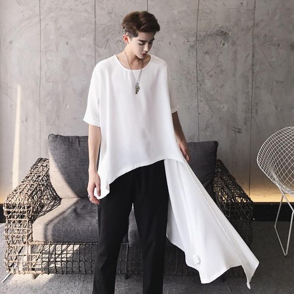 men's t-shirts 2021 summer street personality casual short sleeve loose oversize stage hip-hop singer costumes, White;black
men's t-shirts 2021 summer street personality casual short sleeve loose oversize stage hip-hop singer costumes, White;black