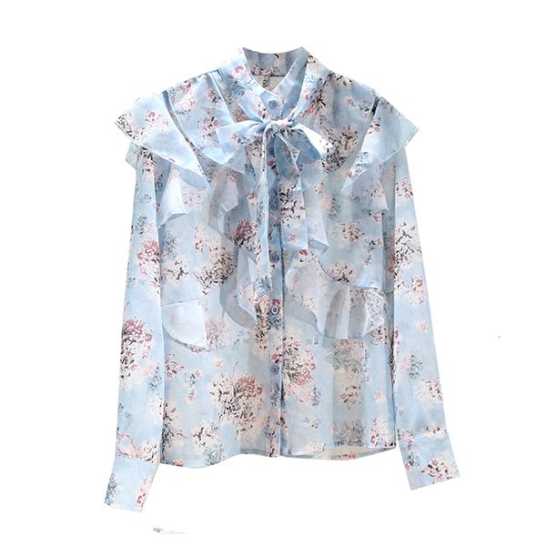 blue flower chiffon blouse 2021 new spring feminine frilly bow floral female shirt ladies all-match 99w4, Black
blue flower chiffon blouse 2021 new spring feminine frilly bow floral female shirt ladies all-match 99w4, Black