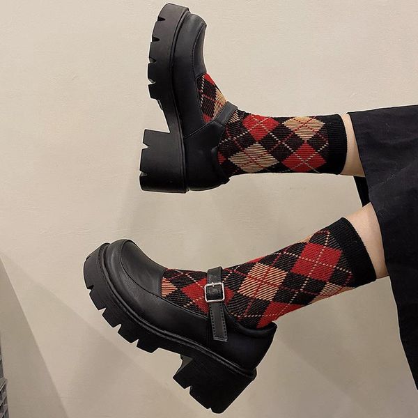 small leather lolita shoes women japanese style high heels retro platform mary jane shoes on heel student harajuku, Black
small leather lolita shoes women japanese style high heels retro platform mary jane shoes on heel student harajuku, Black