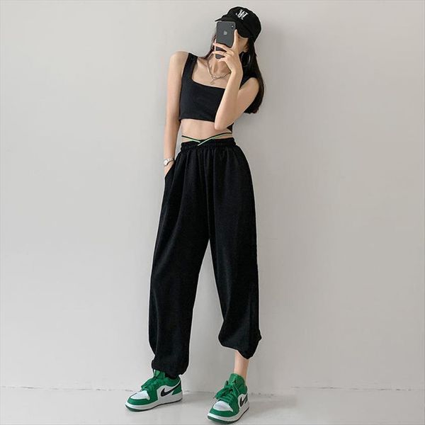 korean style sweatpants summer fashion womens capri joggers streetwear casual letter print high waist pants, Black;white
korean style sweatpants summer fashion womens capri joggers streetwear casual letter print high waist pants, Black;white