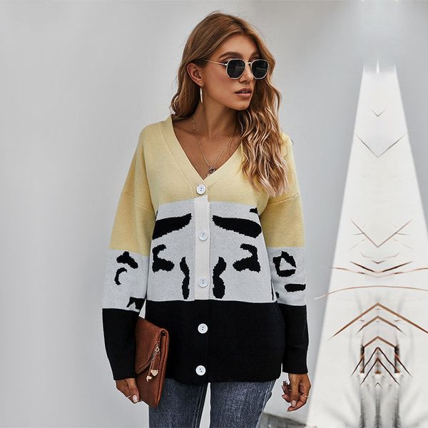 winter cardigans casual patchwork color single breasted knitted sweater for women 2021 new 1ke9, White;black
winter cardigans casual patchwork color single breasted knitted sweater for women 2021 new 1ke9, White;black