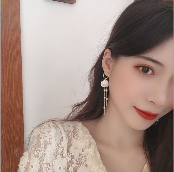 wholesale-women's luxury fashion jewelry designer chain tassel stainless steel pearl earrings for 925 sterling silver womens stud earri, Golden
wholesale-women's luxury fashion jewelry designer chain tassel stainless steel pearl earrings for 925 sterling silver womens stud earri, Golden