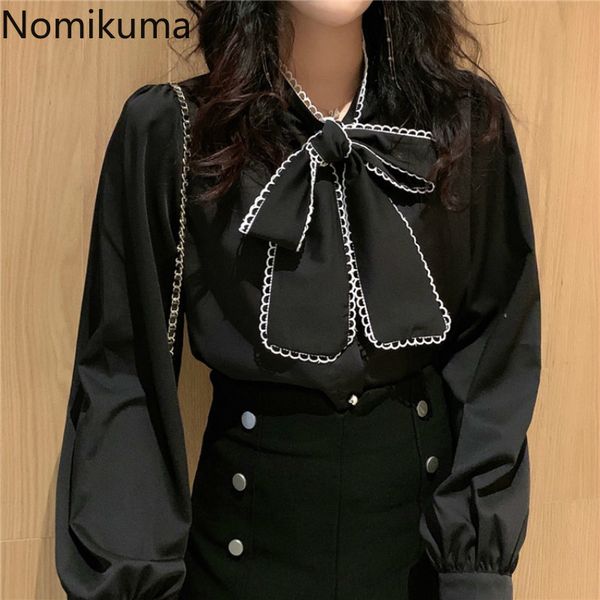 nomikuma bow tie collar lace up chiffon blouse women contrast color long sleeve shirts autumn new vintage blusas 3d289 210225, White
nomikuma bow tie collar lace up chiffon blouse women contrast color long sleeve shirts autumn new vintage blusas 3d289 210225, White
