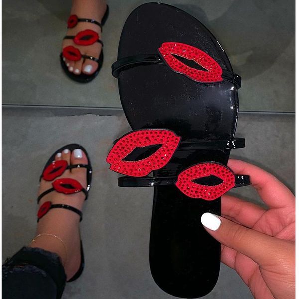 slippers women's crystal women lip flash flat shoes girl pu beach ladies slides fashion female large size summer 2021, Black
slippers women's crystal women lip flash flat shoes girl pu beach ladies slides fashion female large size summer 2021, Black