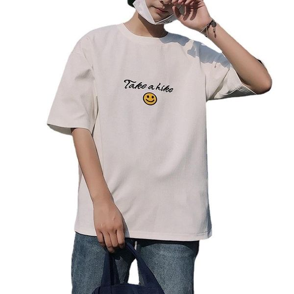 men's t-shirts round neck small fresh short sleeve trend all-match t-shirt letter summer pure cotton material comfortable loose casual, White;black
men's t-shirts round neck small fresh short sleeve trend all-match t-shirt letter summer pure cotton material comfortable loose casual, White;black