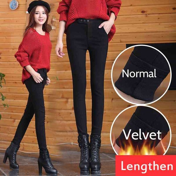 women plus size velvet elasticity slim pants autumn solid color leggings skinny high waist bottoming warm black trousers 210603, Black;white
women plus size velvet elasticity slim pants autumn solid color leggings skinny high waist bottoming warm black trousers 210603, Black;white
