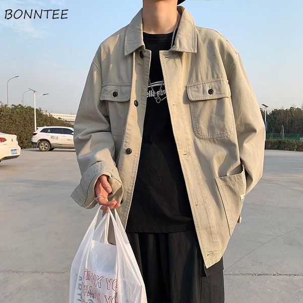 men's jackets men loose simple turn-down collar pockets trendy all-match casual coats male vintage korean style streetwear spring ins, Black;brown
men's jackets men loose simple turn-down collar pockets trendy all-match casual coats male vintage korean style streetwear spring ins, Black;brown