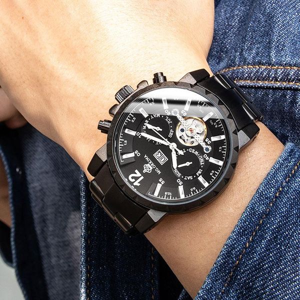 wristwatches mgorkina mens mechanical watches black stainless steel tourbillon automatic wristwastches calendar week clocks relogio masculin, Slivery;brown
wristwatches mgorkina mens mechanical watches black stainless steel tourbillon automatic wristwastches calendar week clocks relogio masculin, Slivery;brown