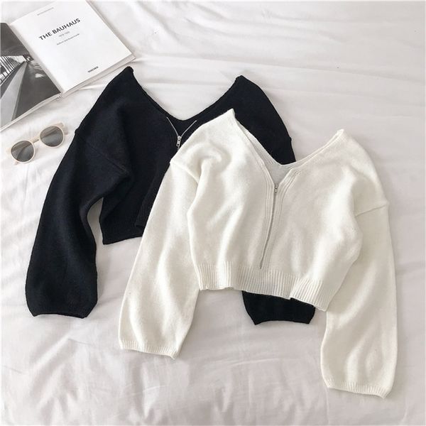 long sleevewinter for women casual chic zipper knitted sweater women white black korean short sweaters womens 2021 autumn
long sleevewinter for women casual chic zipper knitted sweater women white black korean short sweaters womens 2021 autumn