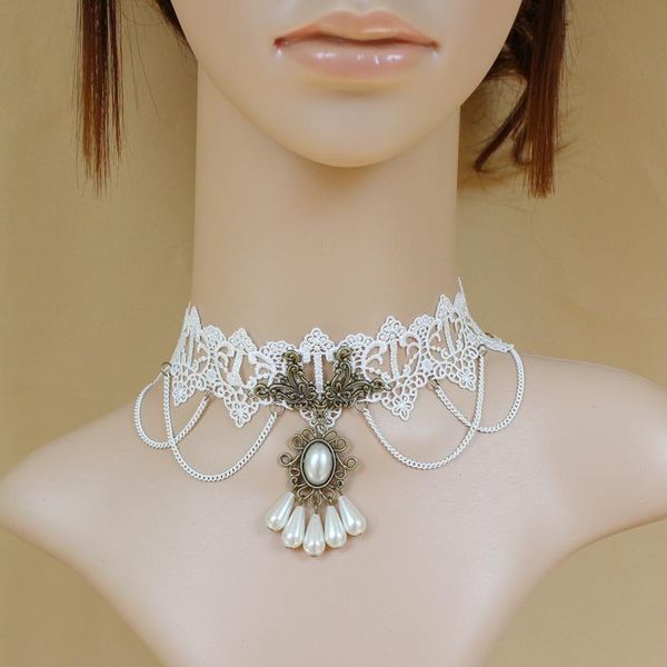 chokers lace pearl necklace women's white short chain clavicle party accessories fashion jewelry, Golden;silver
chokers lace pearl necklace women's white short chain clavicle party accessories fashion jewelry, Golden;silver