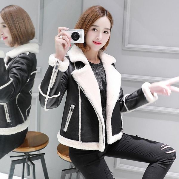 women's fur & faux genuine wool coat fashion motorcycle female jacket warm jackets for women2021 sheepskin ropa para mujer zjt1363, Black
women's fur & faux genuine wool coat fashion motorcycle female jacket warm jackets for women2021 sheepskin ropa para mujer zjt1363, Black