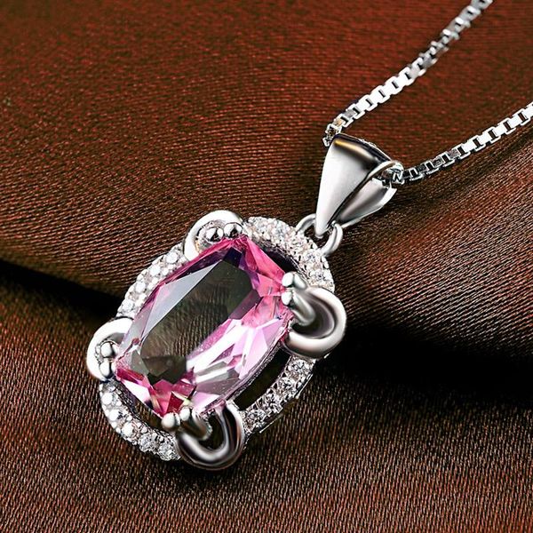 pendant necklaces doyubo luxury 925 sterling silver retangle necklace with large pink cubic zirconia women's precious stone va036
pendant necklaces doyubo luxury 925 sterling silver retangle necklace with large pink cubic zirconia women's precious stone va036