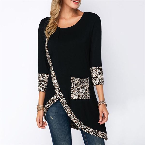 women's blouses & shirts women blouse shirt 3/4 sleeve leopard print pockets casual o-neck irregular autumn spring warm, White
women's blouses & shirts women blouse shirt 3/4 sleeve leopard print pockets casual o-neck irregular autumn spring warm, White