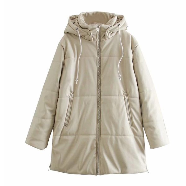 women's leather & faux autumn winter casual pu coat women solid long hooded parka coats ladies sleeve thick warm outerwear, Black
women's leather & faux autumn winter casual pu coat women solid long hooded parka coats ladies sleeve thick warm outerwear, Black