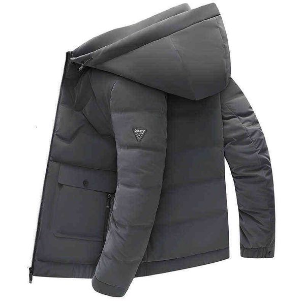 feeling bright face down et men's short 2021 winter leisure hooded work cloth white duck warm thick coat, Black
feeling bright face down et men's short 2021 winter leisure hooded work cloth white duck warm thick coat, Black