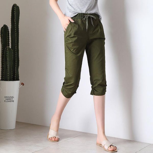 women's pants & capris nonis ealstic high waist women summer knee length bottom fold drawstring female elegant ol casual plus size 2021, Black;white
women's pants & capris nonis ealstic high waist women summer knee length bottom fold drawstring female elegant ol casual plus size 2021, Black;white