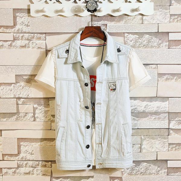 men's jackets men denim vest light blue holes jean coats summer sleeveless cotton size 4xl, Black;brown
men's jackets men denim vest light blue holes jean coats summer sleeveless cotton size 4xl, Black;brown