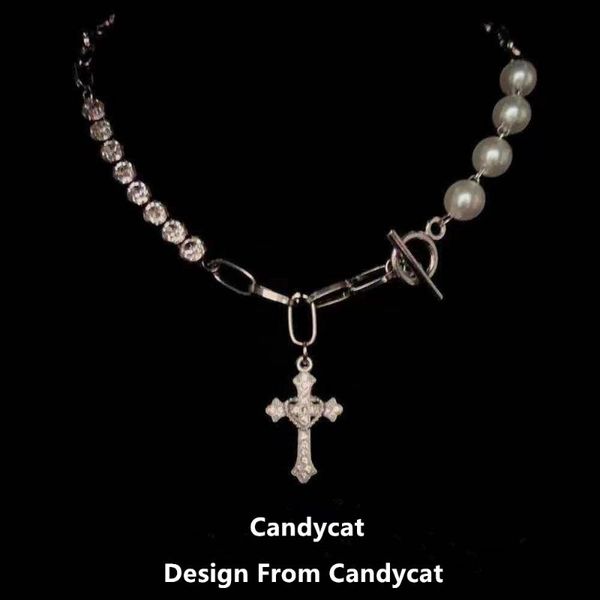 pendant necklaces men women hip hop cross necklace inlaid pearl chain bling punk jewelry fashion gift, Silver
pendant necklaces men women hip hop cross necklace inlaid pearl chain bling punk jewelry fashion gift, Silver