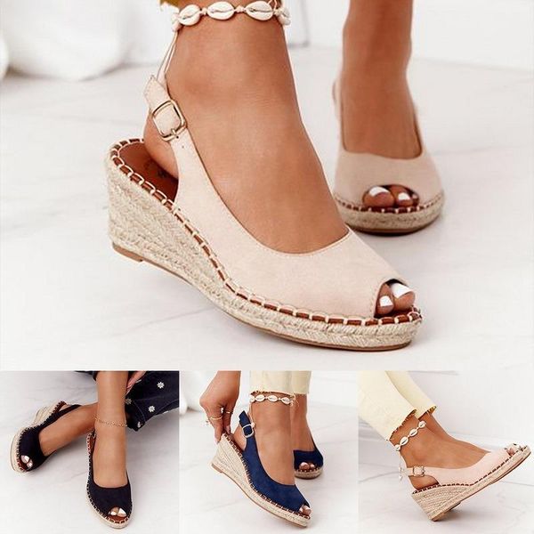 sandals 2021 summer fish mouth women's heels pu leather peep toe buckle platform wedge for ladies plus size shoes female, Black
sandals 2021 summer fish mouth women's heels pu leather peep toe buckle platform wedge for ladies plus size shoes female, Black