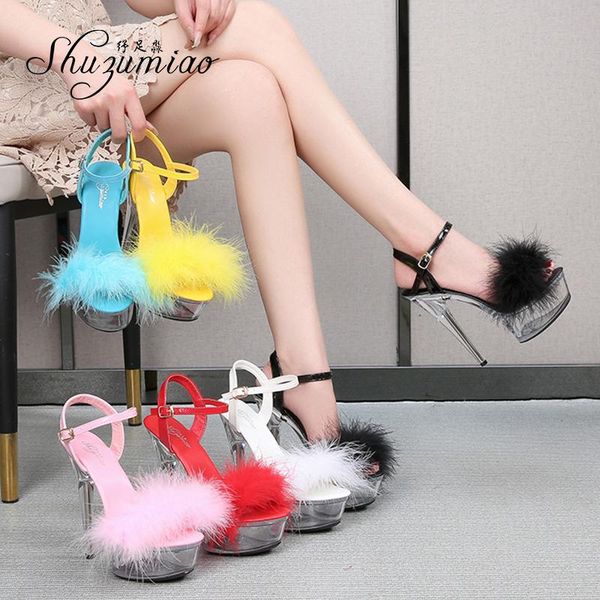 shuzumiao sandals for women waterproof platform women shoes 2021 summer new fur transparent high heels 14.5cm female party shoes, Black
shuzumiao sandals for women waterproof platform women shoes 2021 summer new fur transparent high heels 14.5cm female party shoes, Black