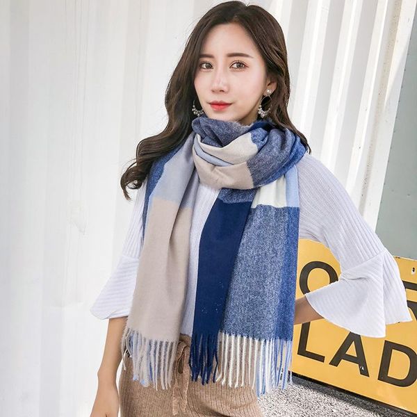 scarves autumn and winter 2021 tassel shawl neckline korean plaid british long imitation cashmere scarf, Blue;gray
scarves autumn and winter 2021 tassel shawl neckline korean plaid british long imitation cashmere scarf, Blue;gray