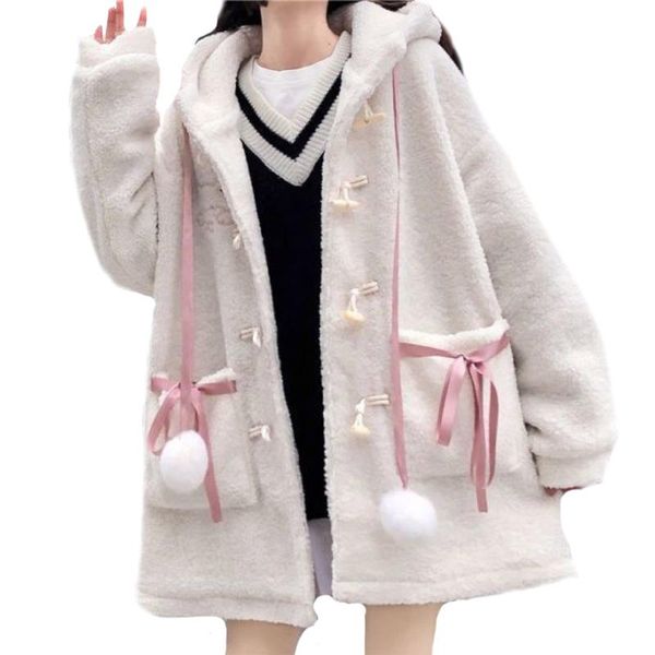 women's wool & blends plush cute bear hooded coat embroidery long sleeve loose cardigan with pockets buttons down winter warm, Black
women's wool & blends plush cute bear hooded coat embroidery long sleeve loose cardigan with pockets buttons down winter warm, Black