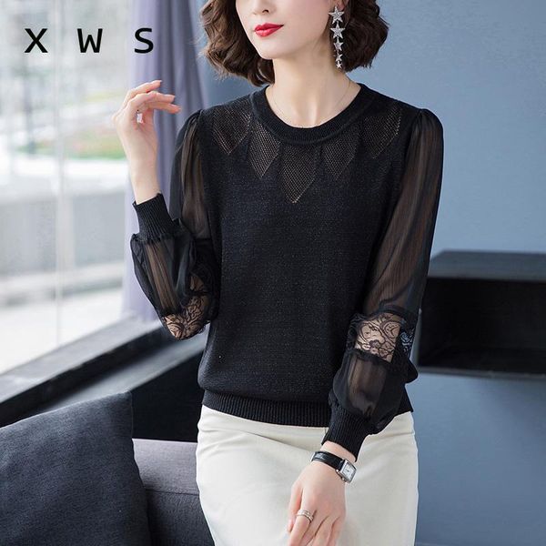 women's sweaters chic spring autumn thin shiny lurex sweater pullovers women casual o-neck long sleeve loose knit female jumpers, White;black
women's sweaters chic spring autumn thin shiny lurex sweater pullovers women casual o-neck long sleeve loose knit female jumpers, White;black