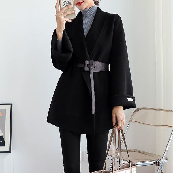 women's wool & blends 2021 autumn woolen turn down collar double breasted long camel women warm coat casaco feminino, Black
women's wool & blends 2021 autumn woolen turn down collar double breasted long camel women warm coat casaco feminino, Black