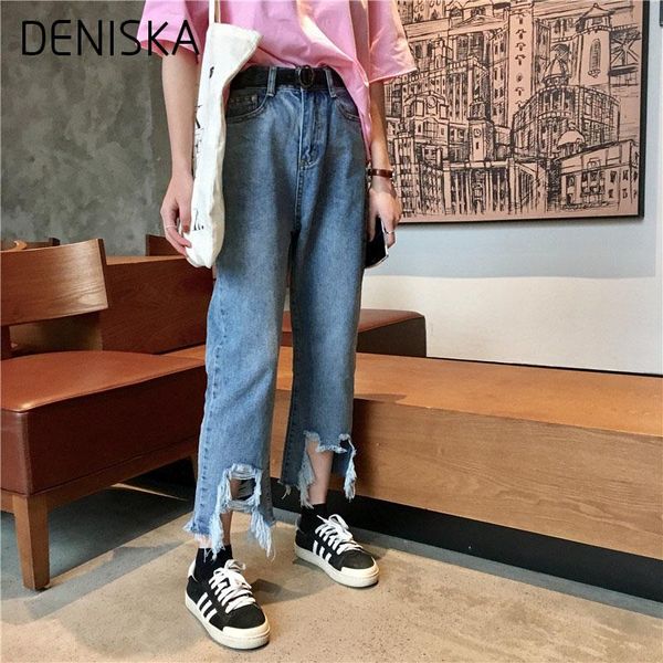 women's pants & capris deniska european and american women jeans wide leg burr loose elegant all-match streetwear denim trousers ankle, Black;white
women's pants & capris deniska european and american women jeans wide leg burr loose elegant all-match streetwear denim trousers ankle, Black;white