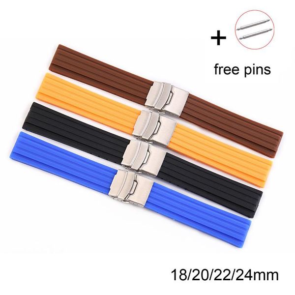 watch bands 18mm 20mm 22mm 24mm universal rubber band silicone strap waterproof soft wrist men women watchbands with pins, Black;brown
watch bands 18mm 20mm 22mm 24mm universal rubber band silicone strap waterproof soft wrist men women watchbands with pins, Black;brown