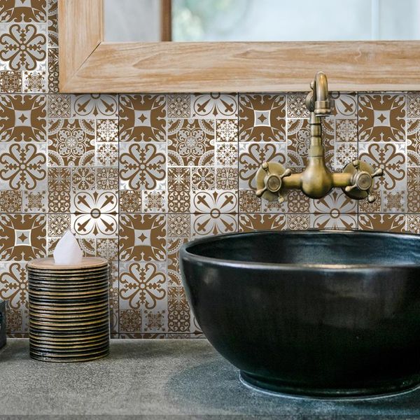 wallpapers 15x15cmx12pcs brown morocco chrome self adhesive tile wall sticker epoxy bathroom kitchen home oil-proof waterproof decor
wallpapers 15x15cmx12pcs brown morocco chrome self adhesive tile wall sticker epoxy bathroom kitchen home oil-proof waterproof decor