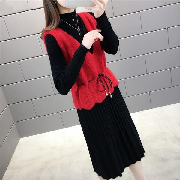 women's two piece pants autumn winter clothes women korean 2021 outfits for knitted slim elegant suit femme roupas 2 set, White
women's two piece pants autumn winter clothes women korean 2021 outfits for knitted slim elegant suit femme roupas 2 set, White